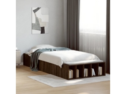 Vidaxl Estrutura Cama 100x200cm Derivados De Madeira Carvalho Castanho