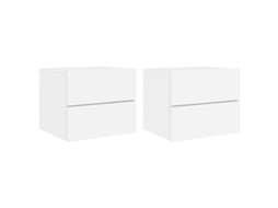 Wall-mounted Bedside Cabinet, Wall-mounted Bedside Cabinets Vidaxl Branco Madeira Processada (n/a)