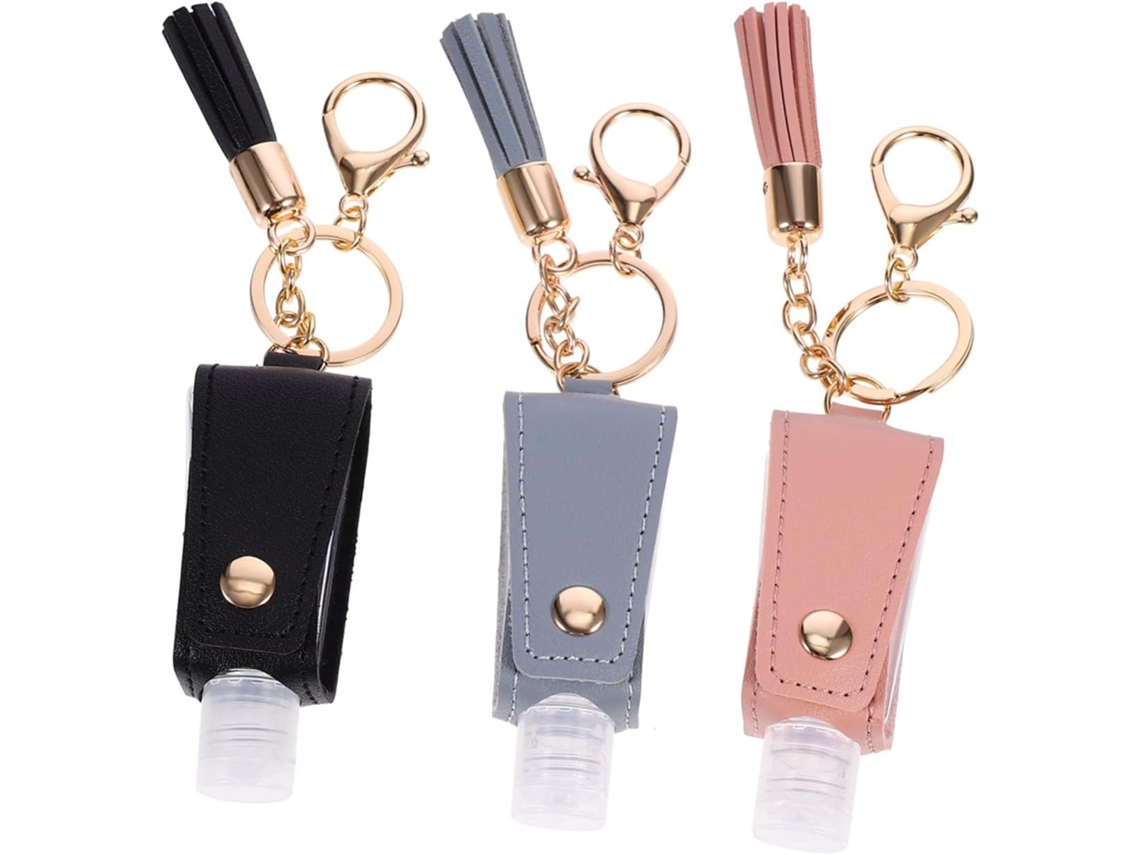 Conjunto De 3 Pequenos Frascos De Viagem De 30ml Em Plástico Macio Preto