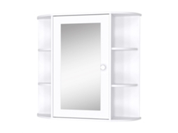 Armário de Parede com Espelho para Banheiro,móvel com Espelho e Prateleiras Laterais,1 Porta,branco BTFORUS