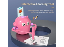 Robot De Desenho Infantil, Acompanha 100 Cartões E 2 Canetas. Brinquedo Educativo Montessori Rosa Panoona