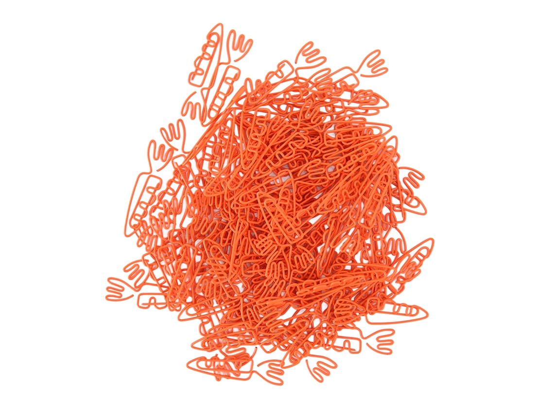 100 Clips de Papel em Forma de Cenoura, Bonitos e Divertidos, Metálicos Duráveis Portáteis para Escritório, Escola e Lar