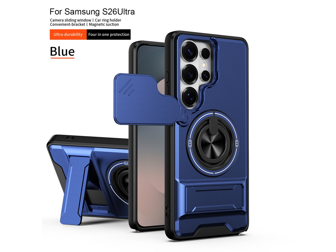 Capa Samsung Com Janela Deslizante E Suporte Duplo.capa Azul Samsung A35 5g Global Edition (fine Hole)