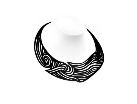 Colar Zebra - APARA - Preto - Mulher - Silicone Mineral - 49-52 cm