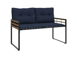 Conjunto 1 Banco De Exterior Vidaxl Azul-marinho Madeira De Acácia Maciça (114 X 55 X 77 Cm)