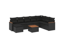 Garden Sofa Set, Garden Sofa Sets Vidaxl Preto Rattan / Vime (n/a)