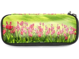 Estojo Grande Com Estampa De Tulipa Vermelha, Organizador De Maquiagem, Bolsa Escola, Escritório, Adulto, Menina E