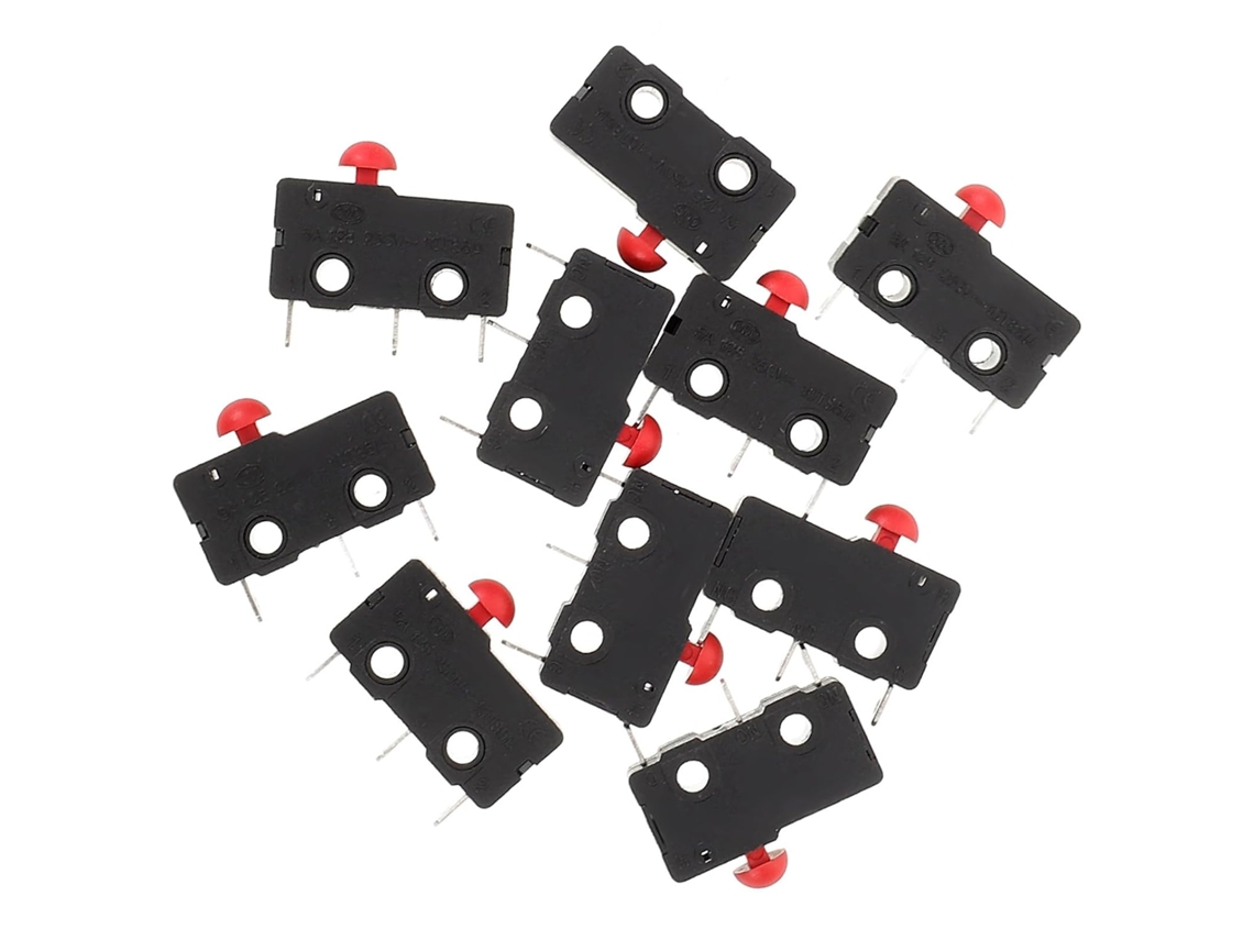 Pacote Com 10 Microinterruptores De Limite Para Eletrodomésticos, Fabricados Em Ppa.