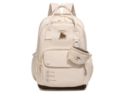 Mochila Estilo Universitário Com Porta-moedas, Impermeável, Grande Capacidade, Adequada Para Uso De Estudantes No Campus Apricot
