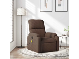 Vidaxl Poltrona De Massagem Reclinável Em Tecido De Microfibra Marrom