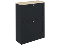 Sapateira para 12 Pares, Armário de Hall com 2 Gavetas Dobráveis e Prateleiras Ajustáveis, 60x23,5x80cm, Preta BAGOLY SHOP