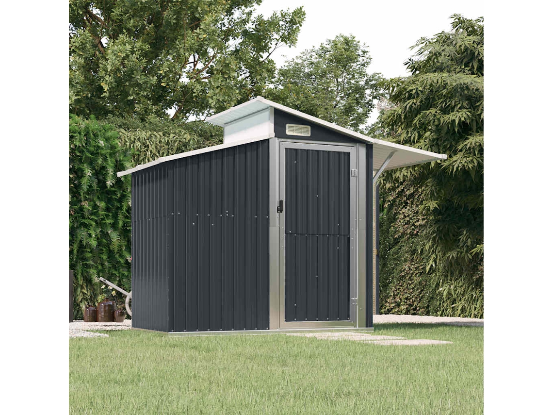Vidaxl Abrigo De Jardim 270x130x208,5 Cm Aço Galvanizado Antracite