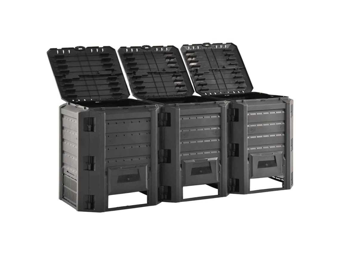 Composter, Composters Vidaxl Preto Plástico (1200 L)