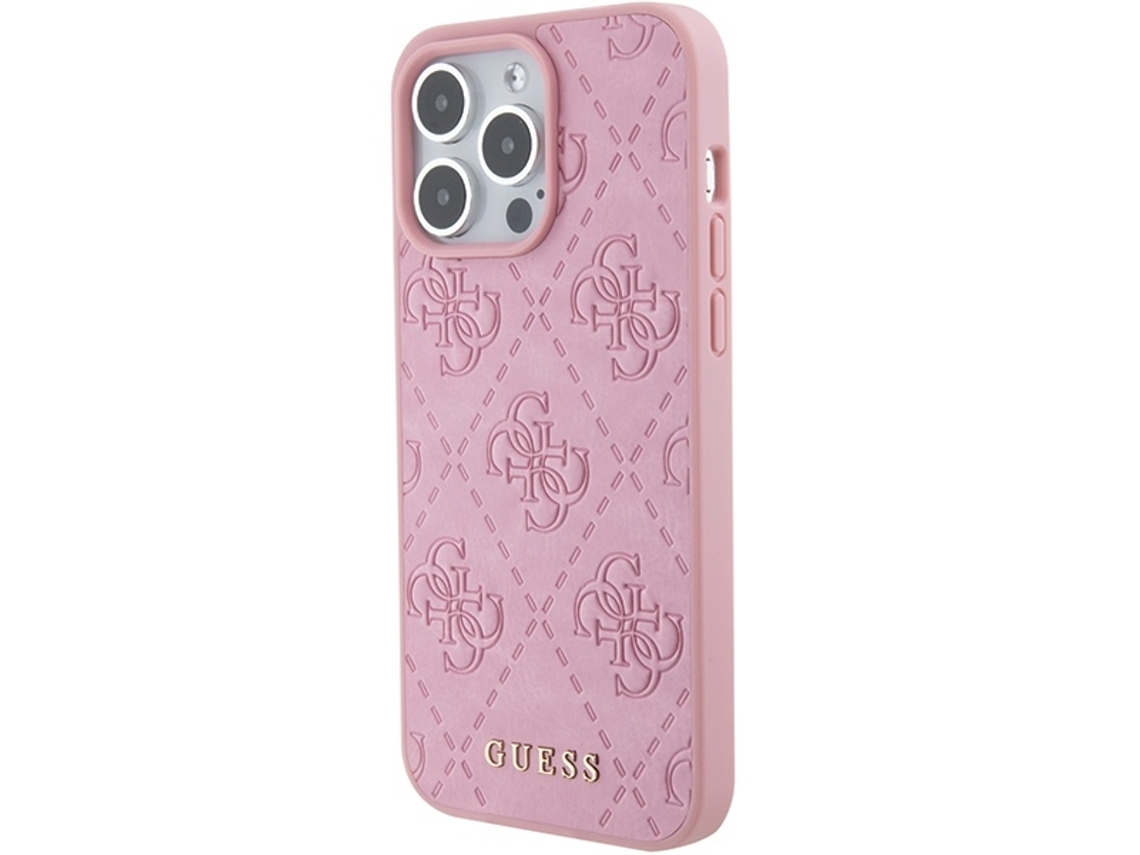 Capa para iPhone 15 Pro Max GUESS Pele Sintética Rígida Rosa