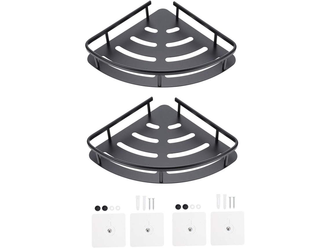 Conjunto De 2 Elegantes E Funcionais Prateleiras De Alumínio Para Parede, Ideais Para Banheiro E Lavabo.
