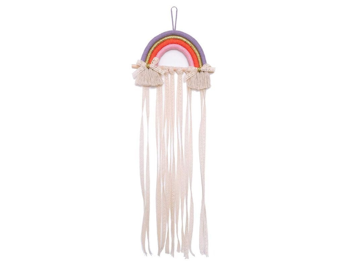 Porta Lazo de Cabello com Borlas Arcoíris