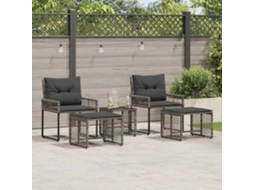 Vidaxl Conjunto De Móveis Para Exterior Com Almofada 5 Pcs Cinzento