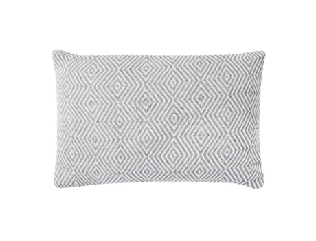Coussin Étnico Com Padrão Ikat Branco E Cinza 60x40