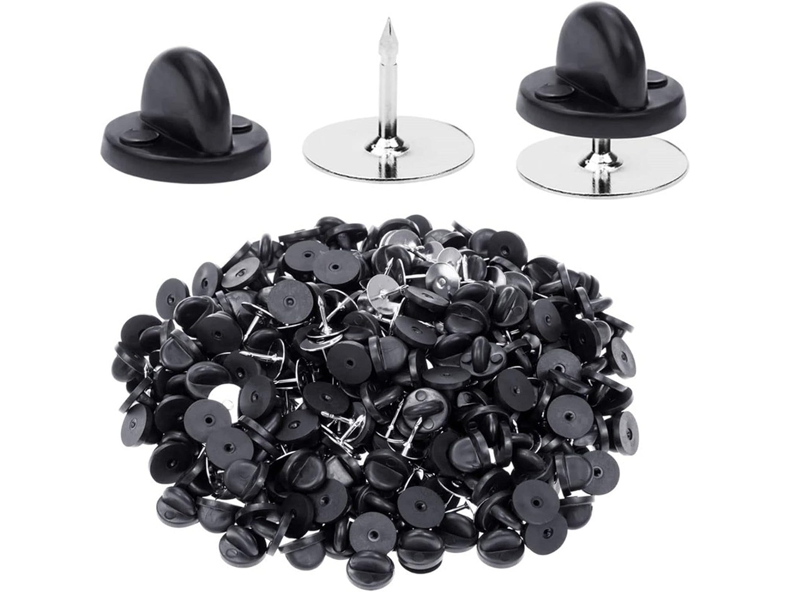 100 Pares De Pins Lapela Com Tachas, Fecho De Suporte Para Pins, Base Em Pvc, Protetores De Lapela, Base Em Pvc
