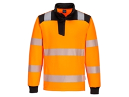 Moletom Com Zíper 1/4 De Alta Visibilidade Pw3 Laranja E Preto / 5xl