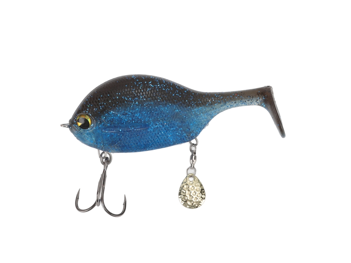 Isca Flexível Pvc com Lure para Água Salgada Azul Preto