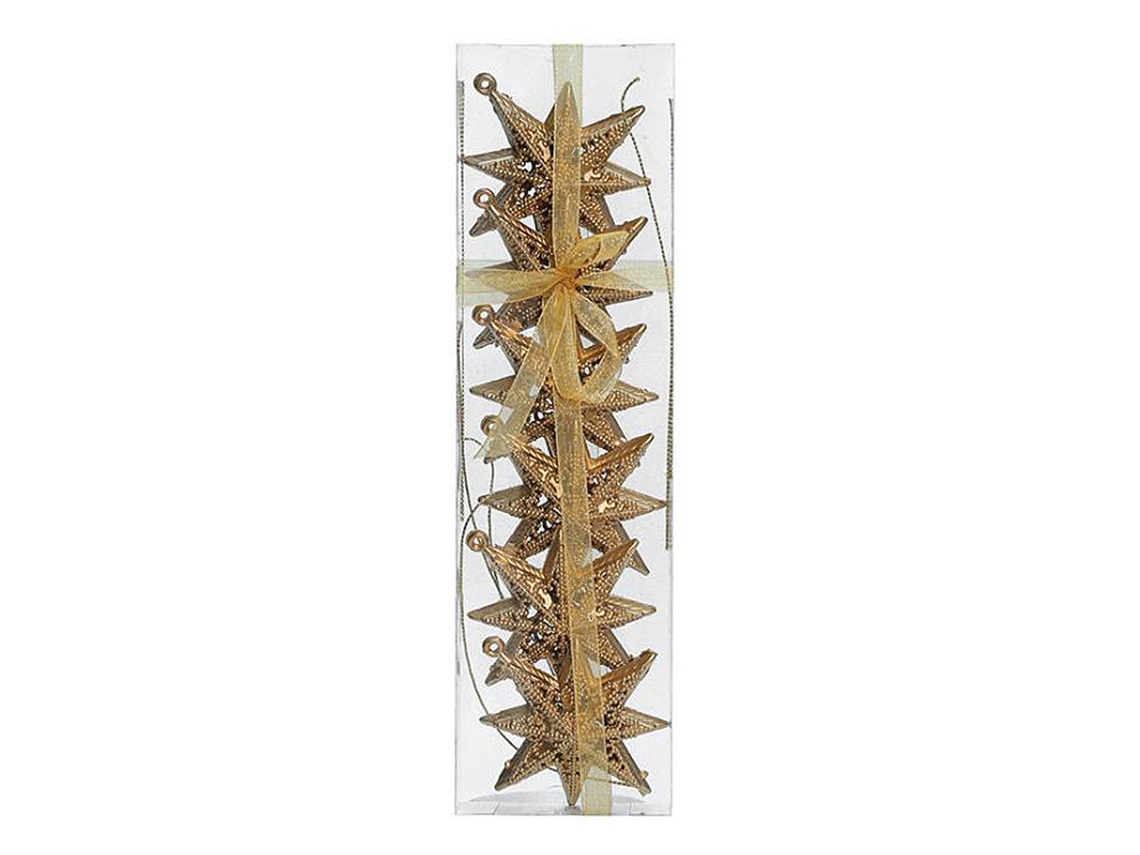 Ornamentos De Natal Tridimensionais Ocos Dourados Para Decoração