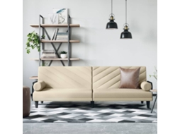 Vidaxl Sofá-cama Com Apoio De Braços Tecido Cor Creme