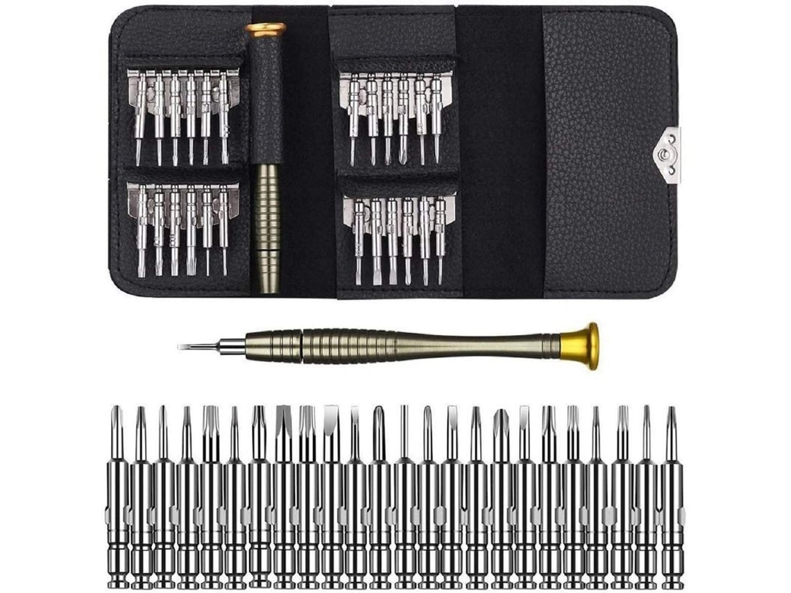 Kit de Parafusos de Precisión 25 em 1 para Laptop, Relógios, Joias, Brinquedos, Óculos e Eletrônicos