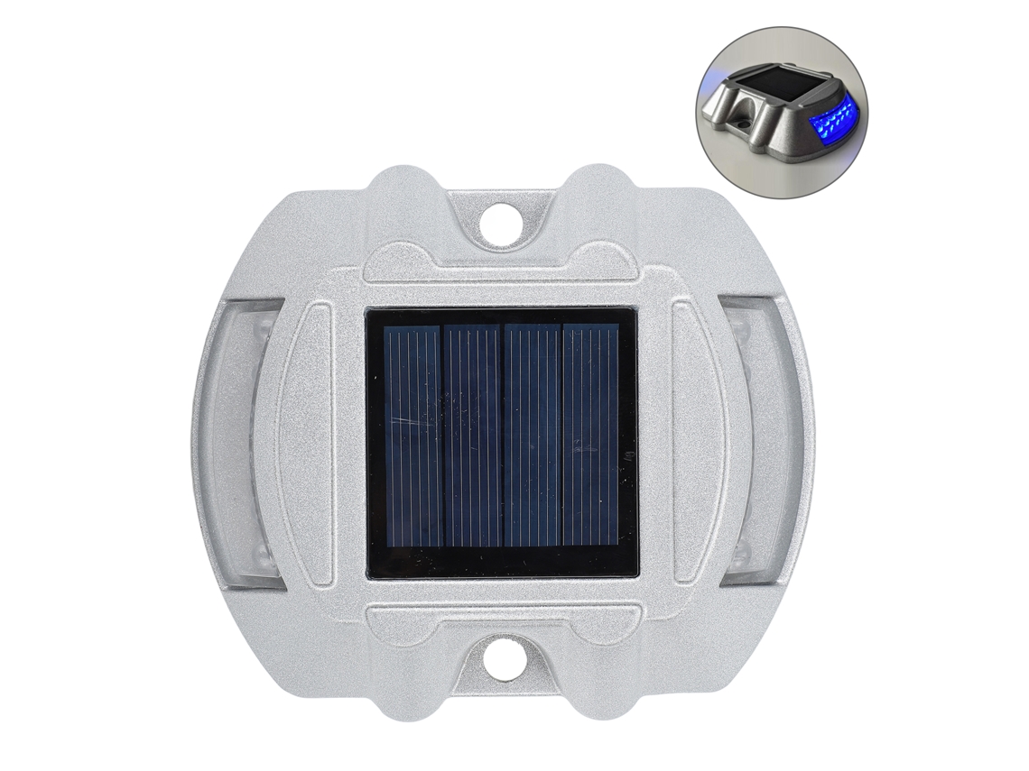 Lâmpada Solar de Deck Alumínio IP68 12 LEDs Luz Azul Caminhos Passarelas Etapas | S/MARCA