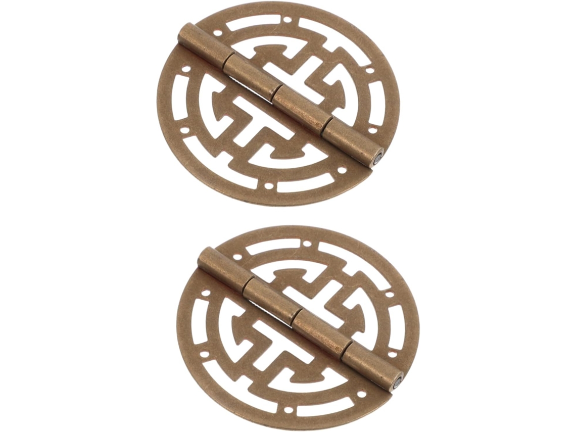 Dobradiças De Latão Tehaux 2 Peças Para Caixa Joias Com Elegante Visual Vintage, Resistentes Ao Desgaste E De Encaixe