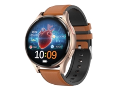 Smart Watch Ge30 Bluetooth Call Health Monitor Couro Marrom GODTVAGT