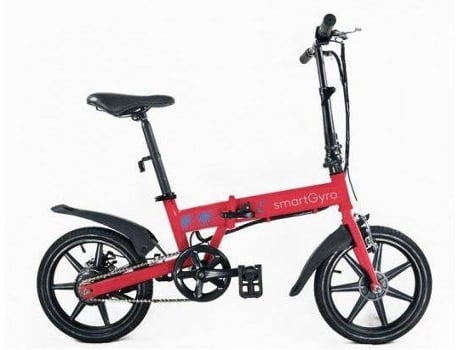 Bicicleta Elétrica  E-Bike Vemelha (Velocidade Máx: 25 km/h  Autonomia: 50 km)