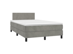 Cama Boxspring com Colchão 120x190 cm Veludo Cinzento Claro MAISON EXCLUSIVE