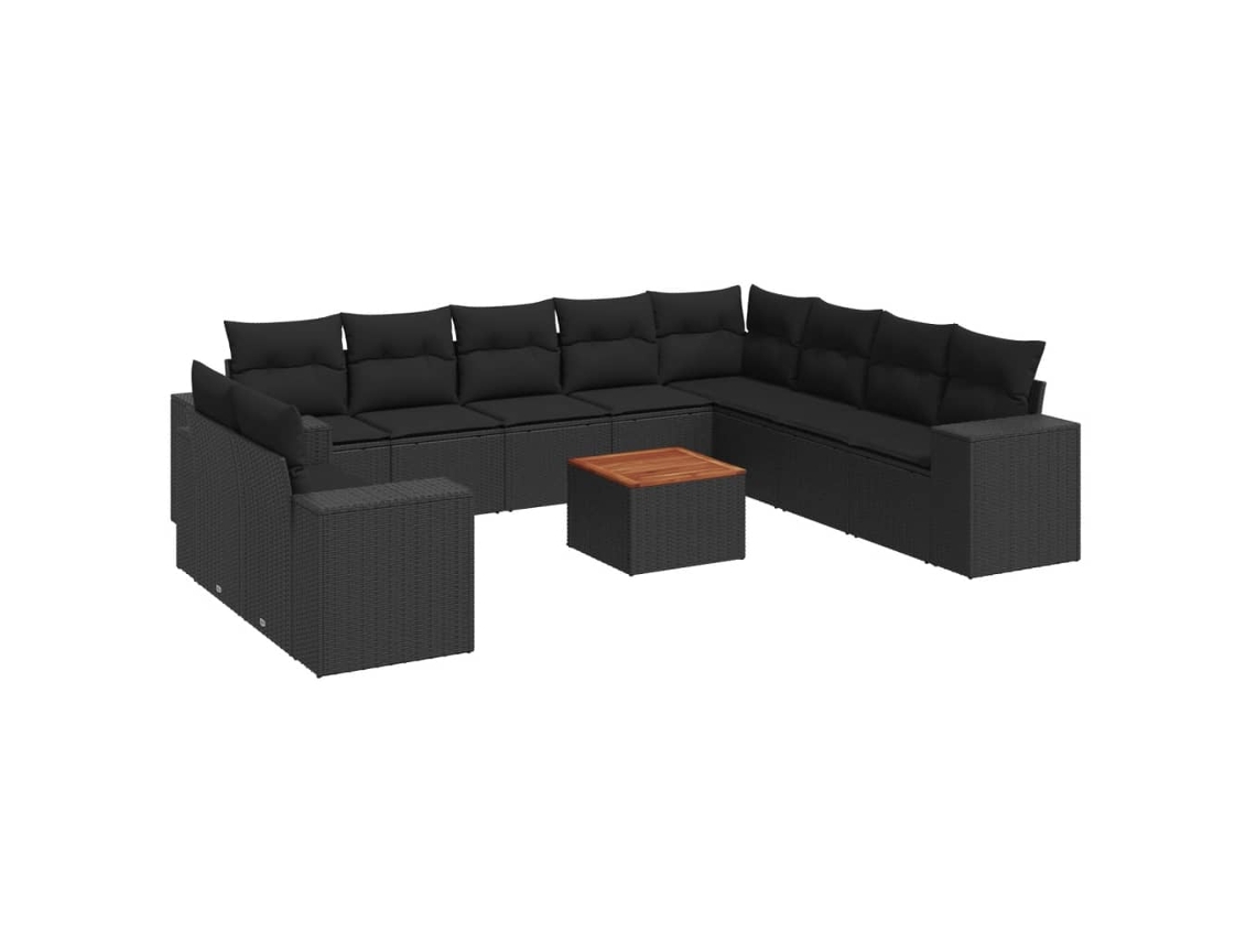 Garden Sofa Set, Garden Sofa Sets Vidaxl Preto Rattan / Vime (n/a)