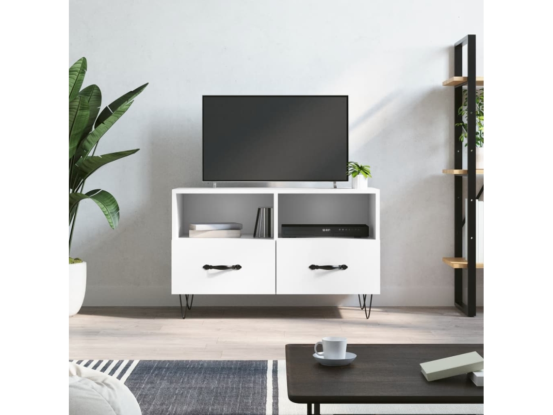 Vidaxl Móvel P/ Tv 80x36x50 Cm Madeira Processada Branco