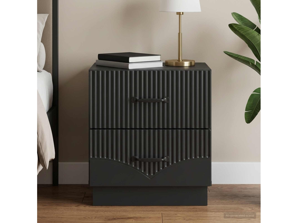 Vidaxl Armário De Cabeceira Com Gaveta Preto 43 X 34,5 X 44,5 Cm