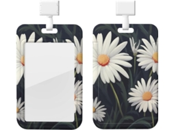 Porta-cartões Crachá Daisy, protetor de cartões vertical com cordão, camada plástica impermeável, armazenamento Crachá, trabalho
