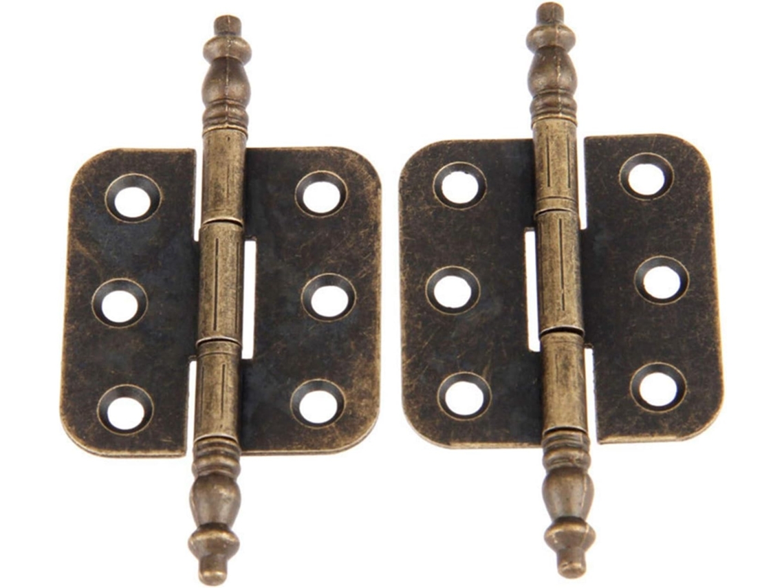 Dobradiças Antigas Decorativas Em Bronze Para Caixas De Madeira, 70 X