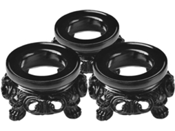 Base Preta De 3 Peças Para Suporte De Exibição Redondo Em Resina E Vidro, Suporte Para Esferas De 3 A 4 Cm Base Preta De 3 Peças Para S Gokoco