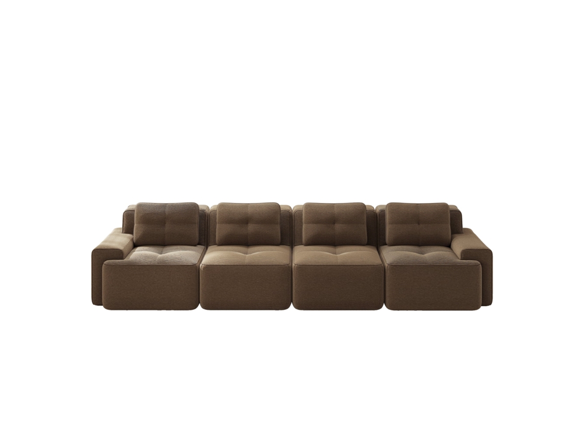 Sofá Modular Veludo Cotelê 4 Lugares sem Montagem, Antiderrapante PAPRIKA SHOP