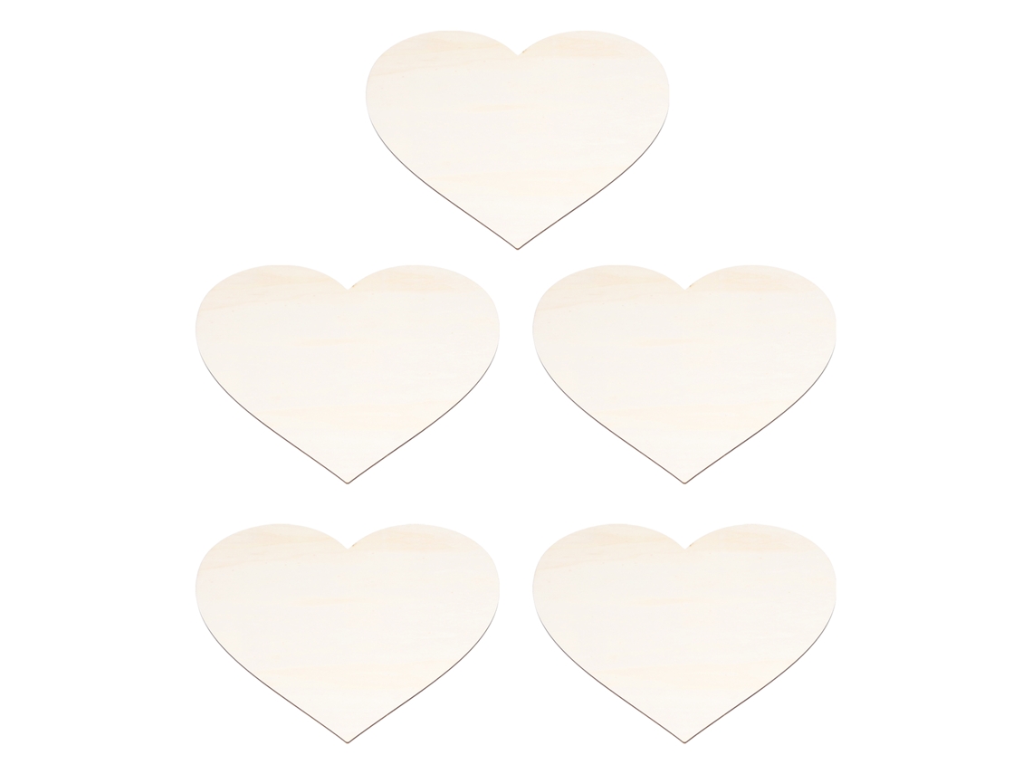 5pcs Corações de Madeira Natalino Diy Decoração Familiar