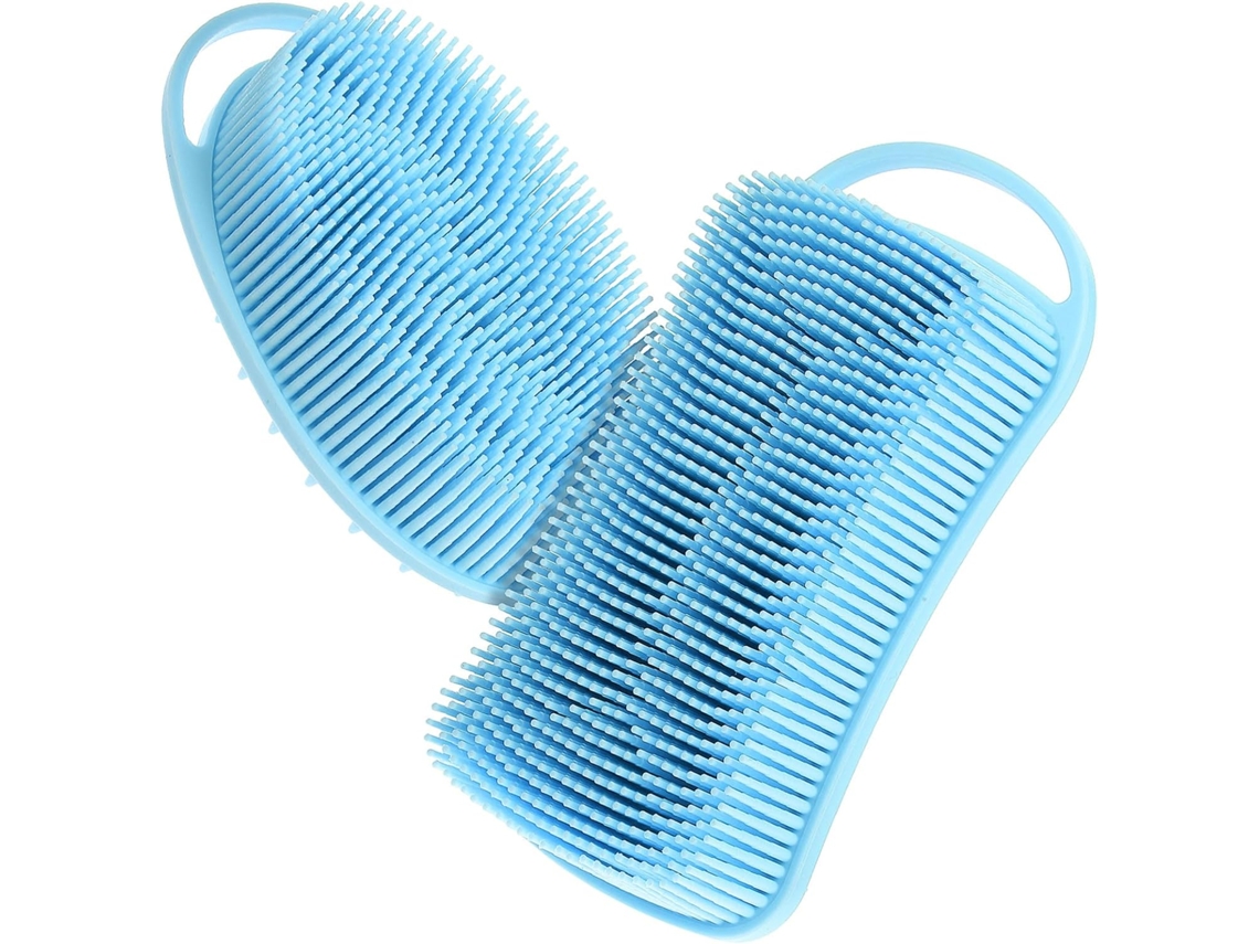 Conjunto De 2 Escovas Banho Esfoliantes Silicone Aboofan, Leves E Portáteis, Com Cordão, Para Uma Limpeza Suave Da Pele