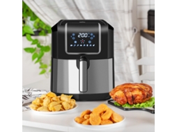 Fritadeira Sem Óleo 6.5l 1700w De Ar Quente Com 8 Programas Tela Led Tátil Temperatura Ajustável Temporizador E Cesta Antiaderente