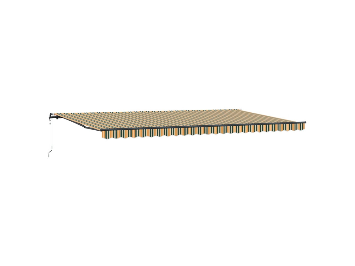 Toldo retrátil verde e amarelo 600x300cm tecido e alumínio MAISON EXCLUSIVE