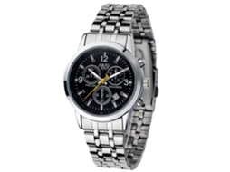 Reloj De Pulsera De Acero Inoxidable Con Movimiento De Cuarzo Y Calendario Para Hombre Negro