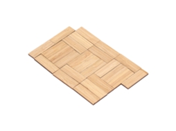 Primerox 24pcs Tabuleiro de Chão de Bambu para Casinha de Bonecas 1:12 Miniatura Decorativa