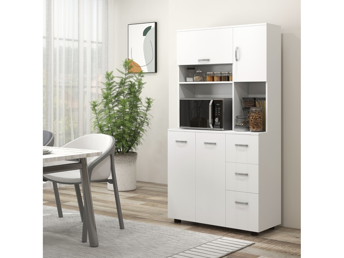 Armário de cozinha tipo buffet com 3 gavetas e 3 portas PAPRIKA com amplo espaço de armazenamento (89x39,5x168 cm)