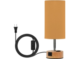 Base de mesa pequena Yuiboo, base de cabeceira pequena laranja sólida com cúpula e luminárias têxteis incluídas para Em