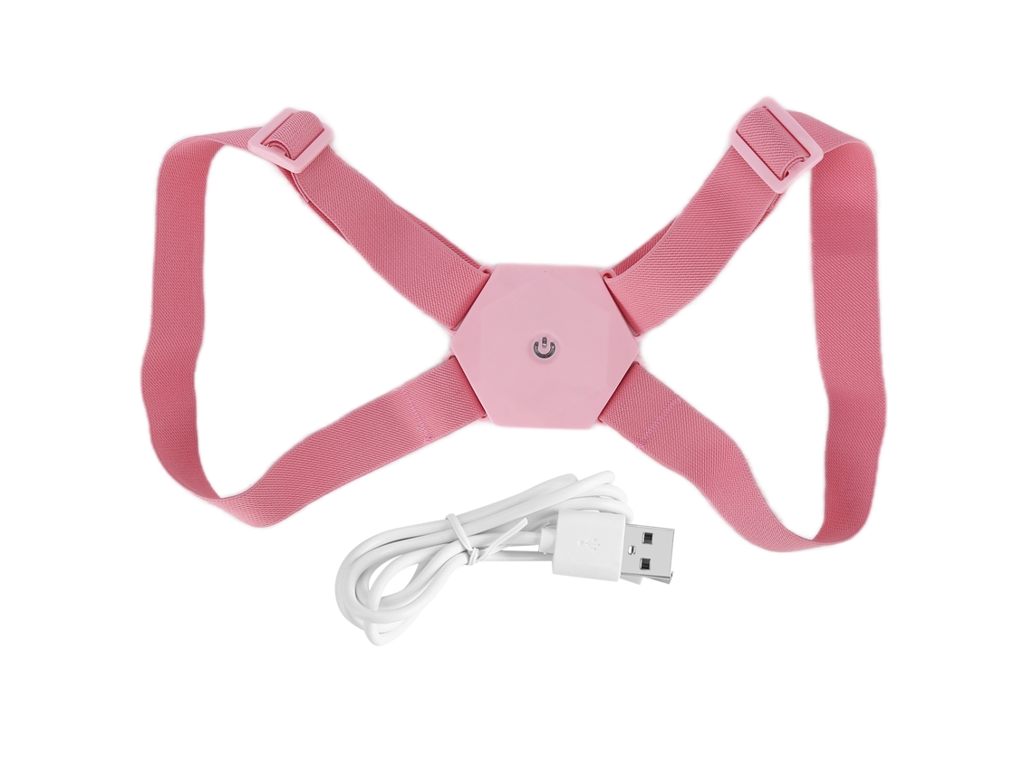 Corretor De Postura Respirável Inteligente Com Suporte Para Costas E Ombros, Lembrete Inteligente E Endireitador Rosa