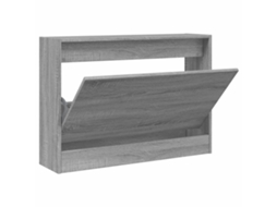 Shoe Cabinet, Shoe Cabinets Vidaxl Cinzeto Madeira Processada (80 X 21 X 57 Cm)